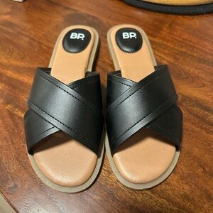 BP Black Crisscross Slide Sandals
